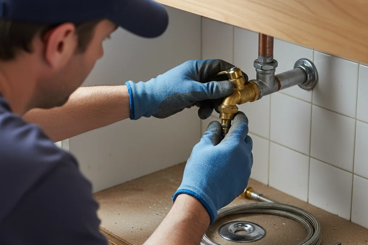 Shutoff valve and fitting work during Emergency Plumbing in East Smithfield
